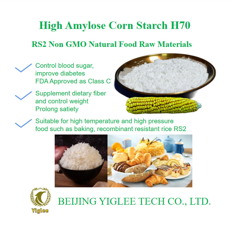 Faible résistance glycémique Amidon de maïs à haute amylose H70 BEIJING YIGLEE TECH Amidon de maïs à haute amylose