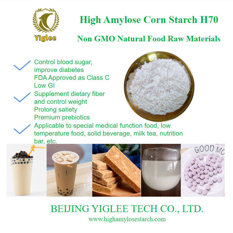Pékin YIGLEE TECH Amidon à haute amylose Amidon à faible glycémie Amidon résistant aux prébiotiques Amidon alimentaire Amidon de maïs à haute amylose